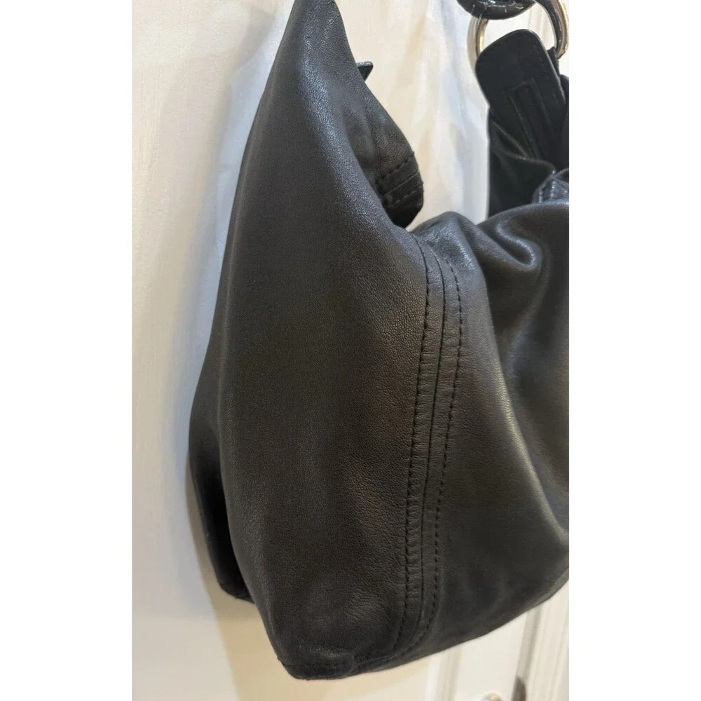 Michael Kors Black Nappa Soft Leather Slouchy Hobo Shoulder Handbag Purse